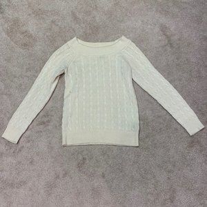 Ralph Lauren Off White Cable Knot Sweater